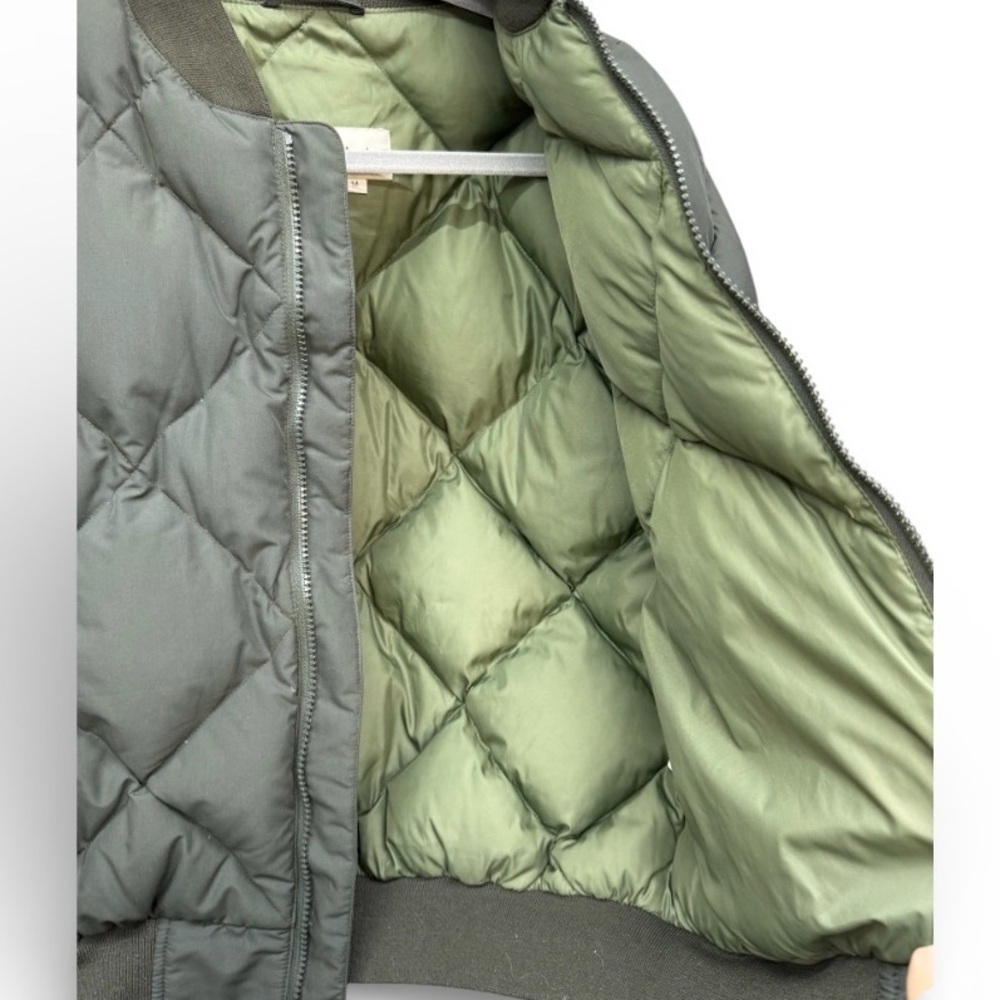 Vintage Gander Mountain Olive Down Quilted Bomber Jacket - Picture 6 of 9